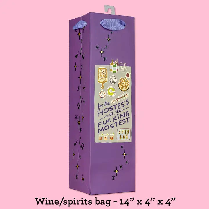 Hostess With the Fucking Mostest deluxe wine bag