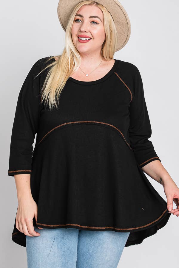 THERMAL HIGHLOW TUNIC KRT1564: BLACK / XL