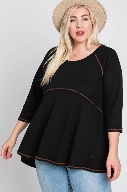 THERMAL HIGHLOW TUNIC KRT1564: BLACK / XL