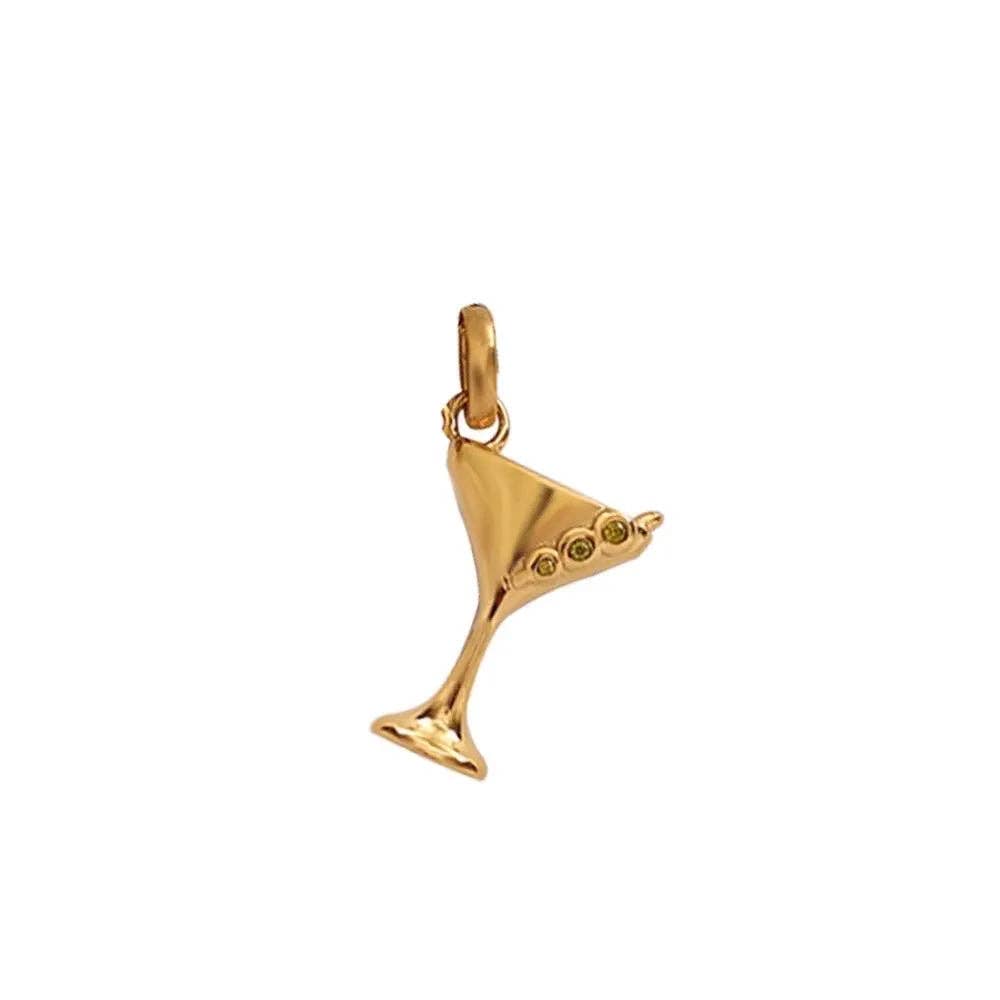 Tini’ Time Paperclip Charm Necklace: Martini