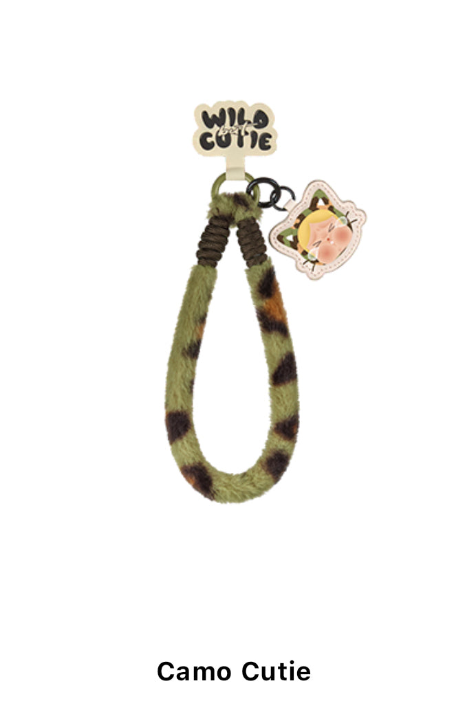 Rhinestoned “Wild but Cutie” Camo Cutie charm with phone charm