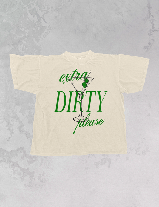 Extra Dirty Martini, Summer Oversized T-Shirt: Ivory / L/XL
