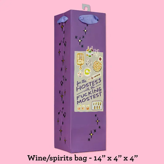 Hostess With the Fucking Mostest deluxe wine bag