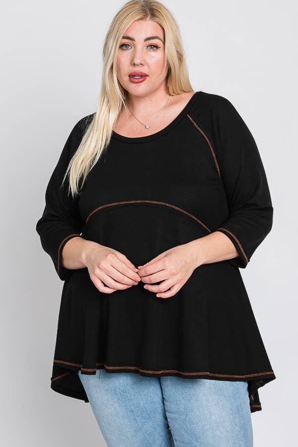 THERMAL HIGHLOW TUNIC KRT1564: BLACK / 2X